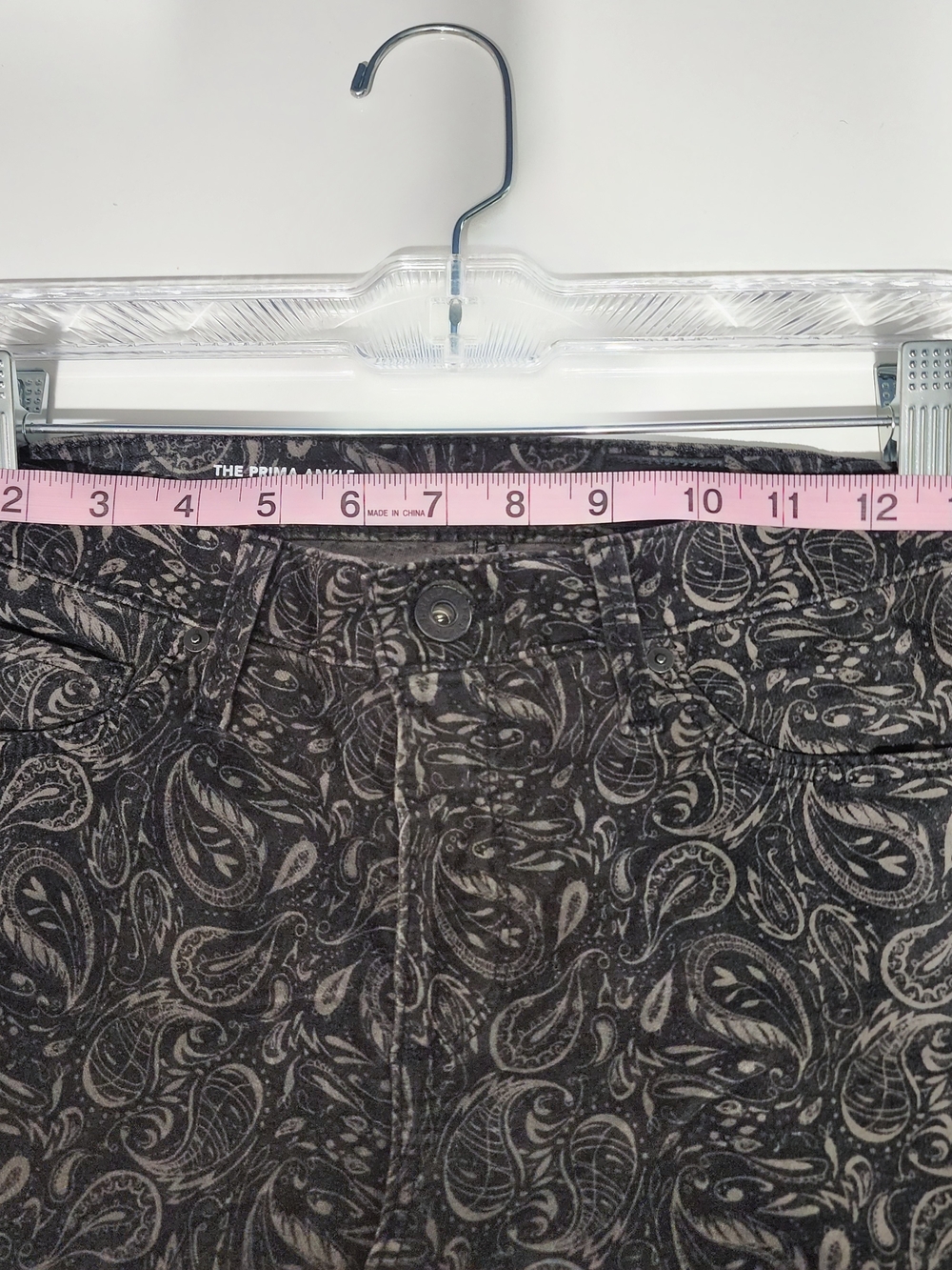 Step Out  NWT Ag Adriano Goldschmied Black Paisley Prima Ankle Cigarette Jeans - Picture 9 of 15